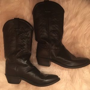 Black leather boots